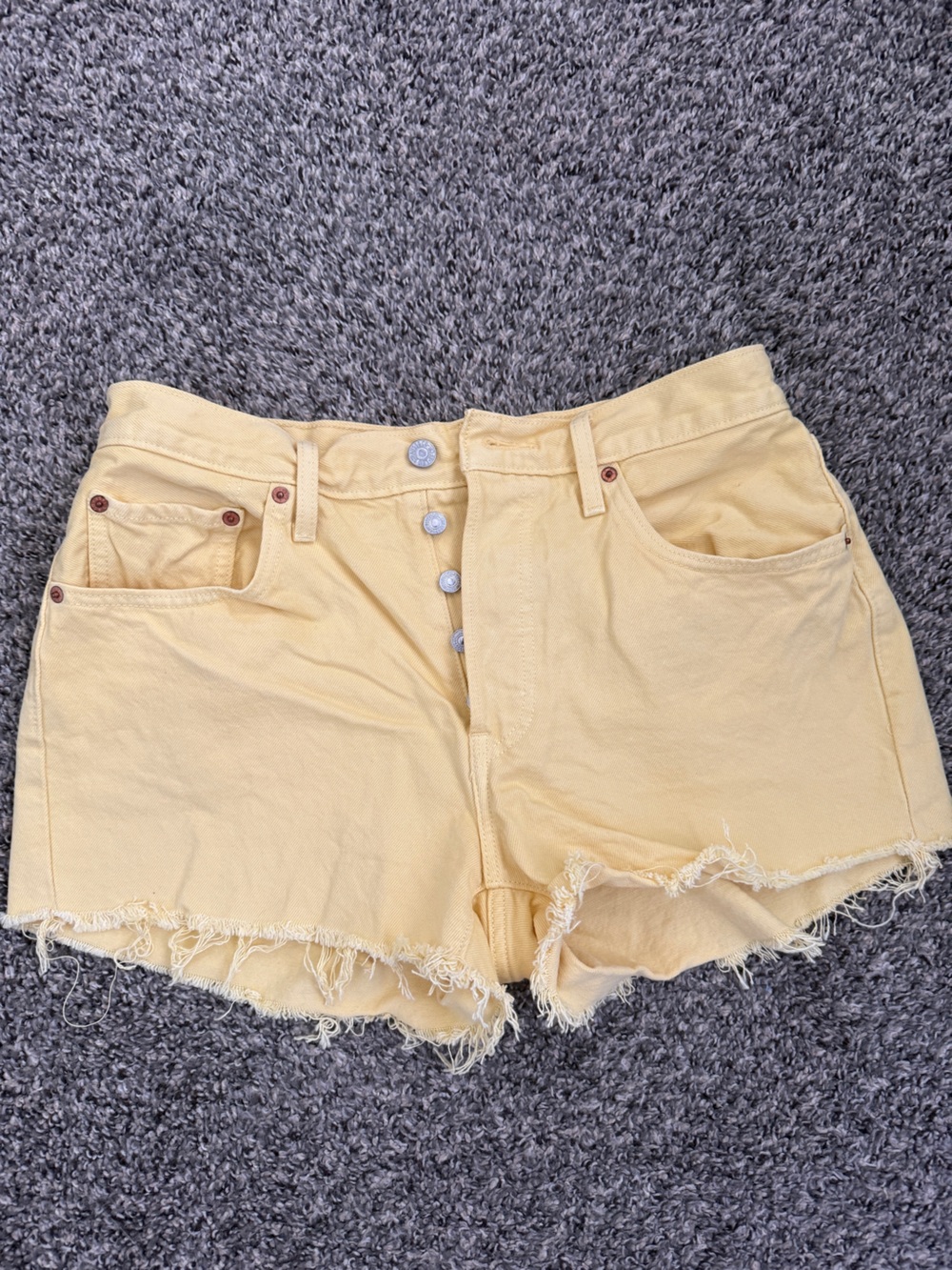 Levi's Yellow High Wasted Shorts